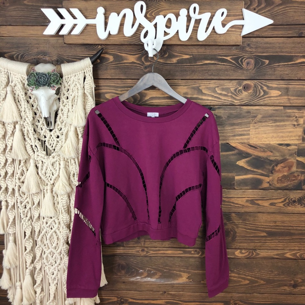 Tobi | Lattice Lace Pullover Top